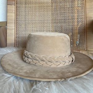 ASN Vegan Leather Tan Boater Hat